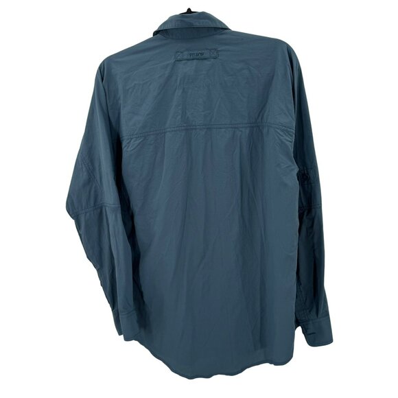 Filson Blue Nylon Long Sleeve Button-Up Shirt XS Mens Lightweight & Durable - Picture 4 of 7